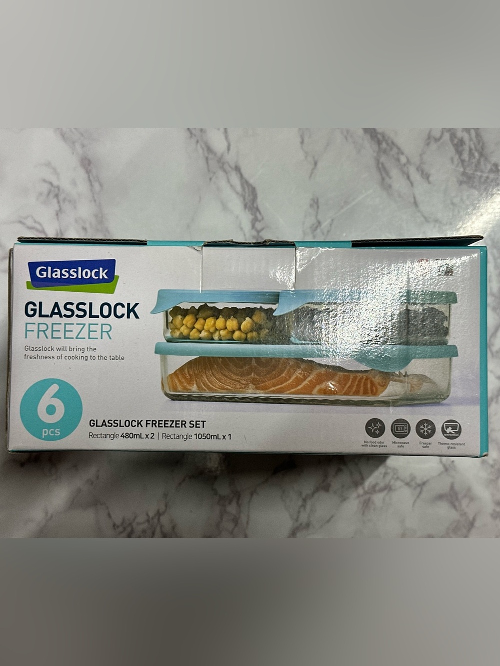 Freezer Set - Light Blue Lids (6 pcs)